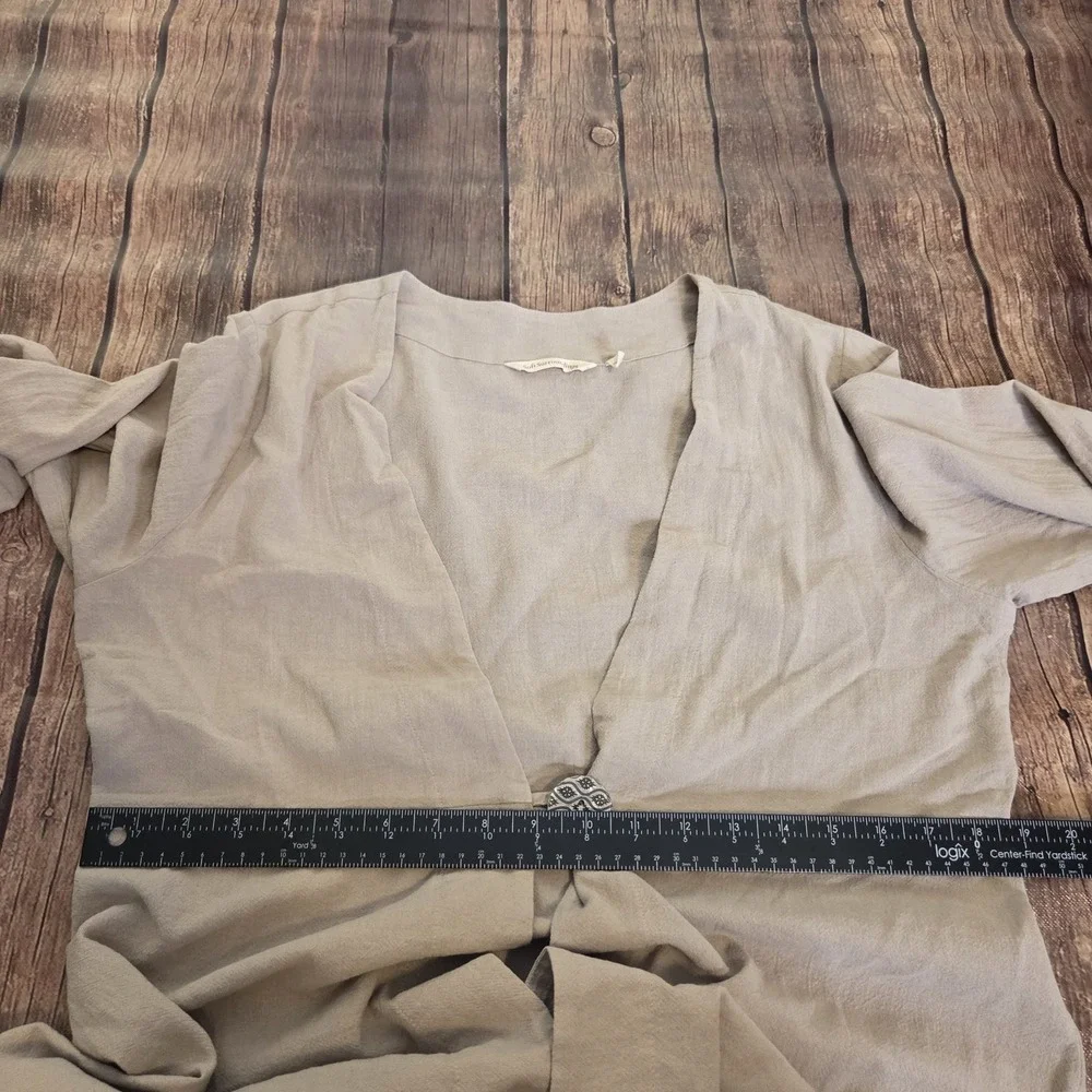 Soft‎ Surroundings Cardigan Womens M Light Peach Open Front Long Sleeve